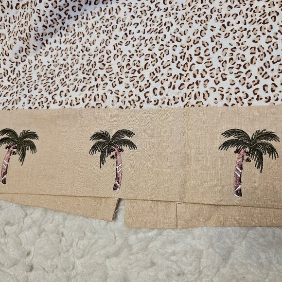 VTG Silk Club Collection Women's 100% Linen Coconut Tree Embroidery Skirt Size 6 - Picture 7 of 7